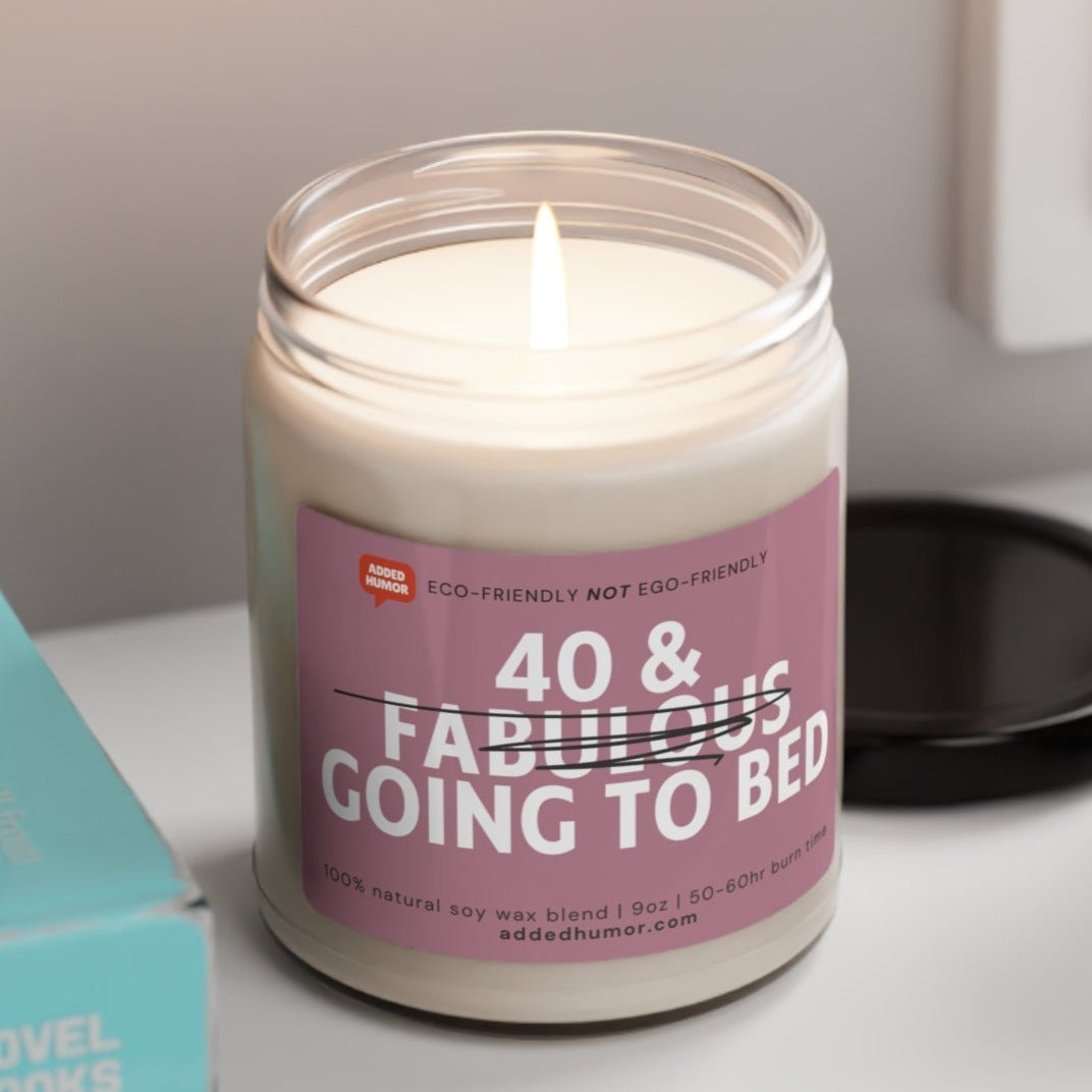 40 & Going to Bed Scented Soy Candle, 9oz