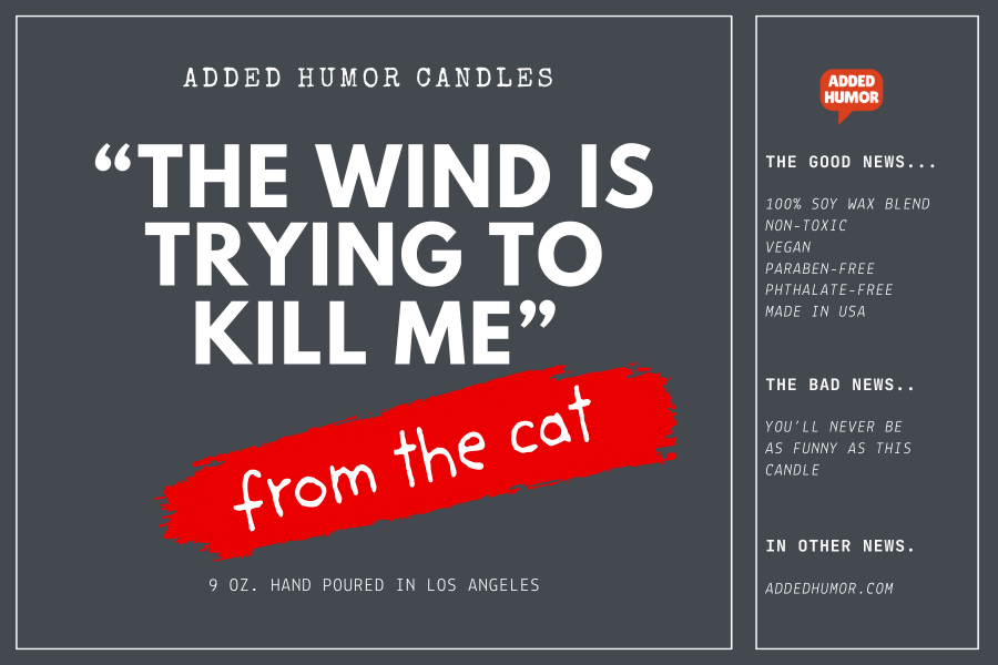 The Wind is Trying To Kill Me 9oz Soy Wax Funny Candle
