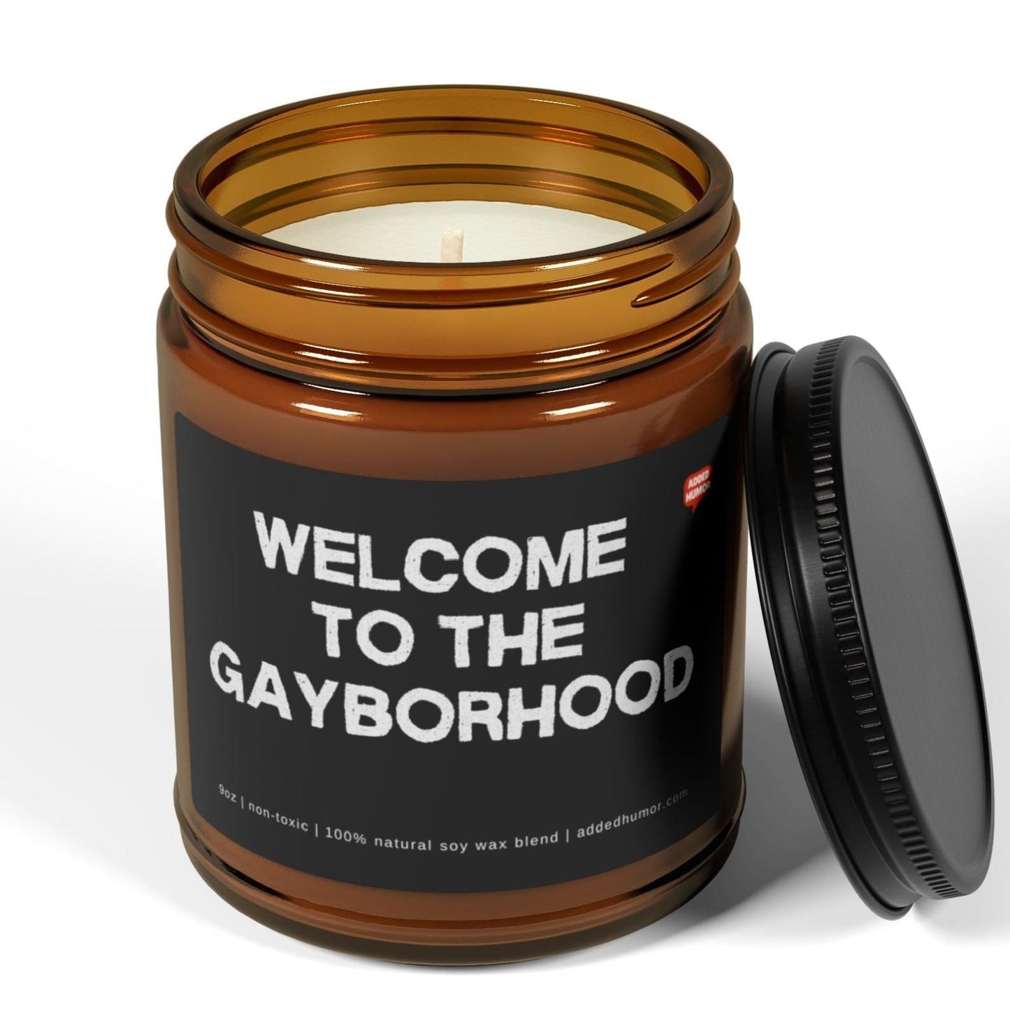 Welcome To The Gayborhood 9oz Amber Candle