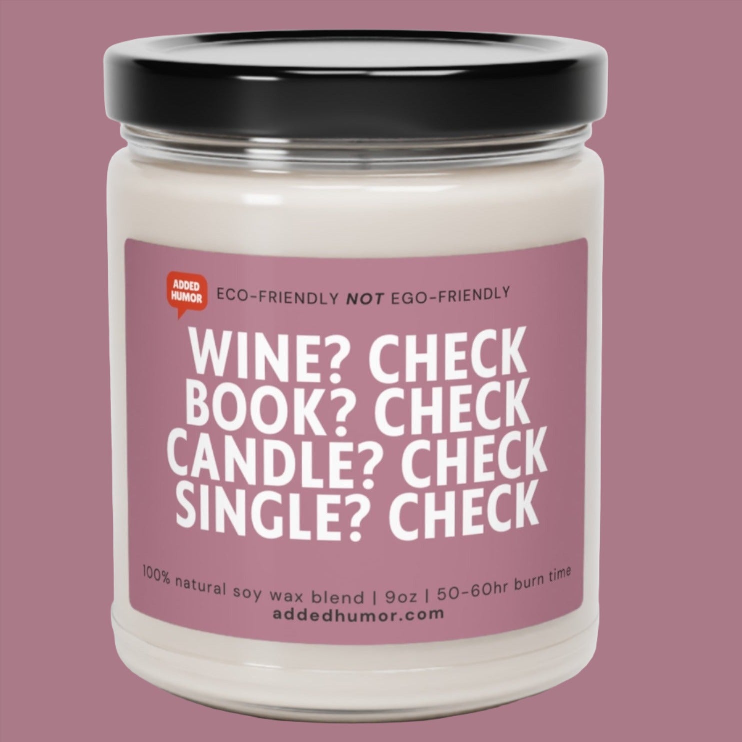 Wine Check, Book Check, Candle Check, Single Check Scented Soy Funny Candle