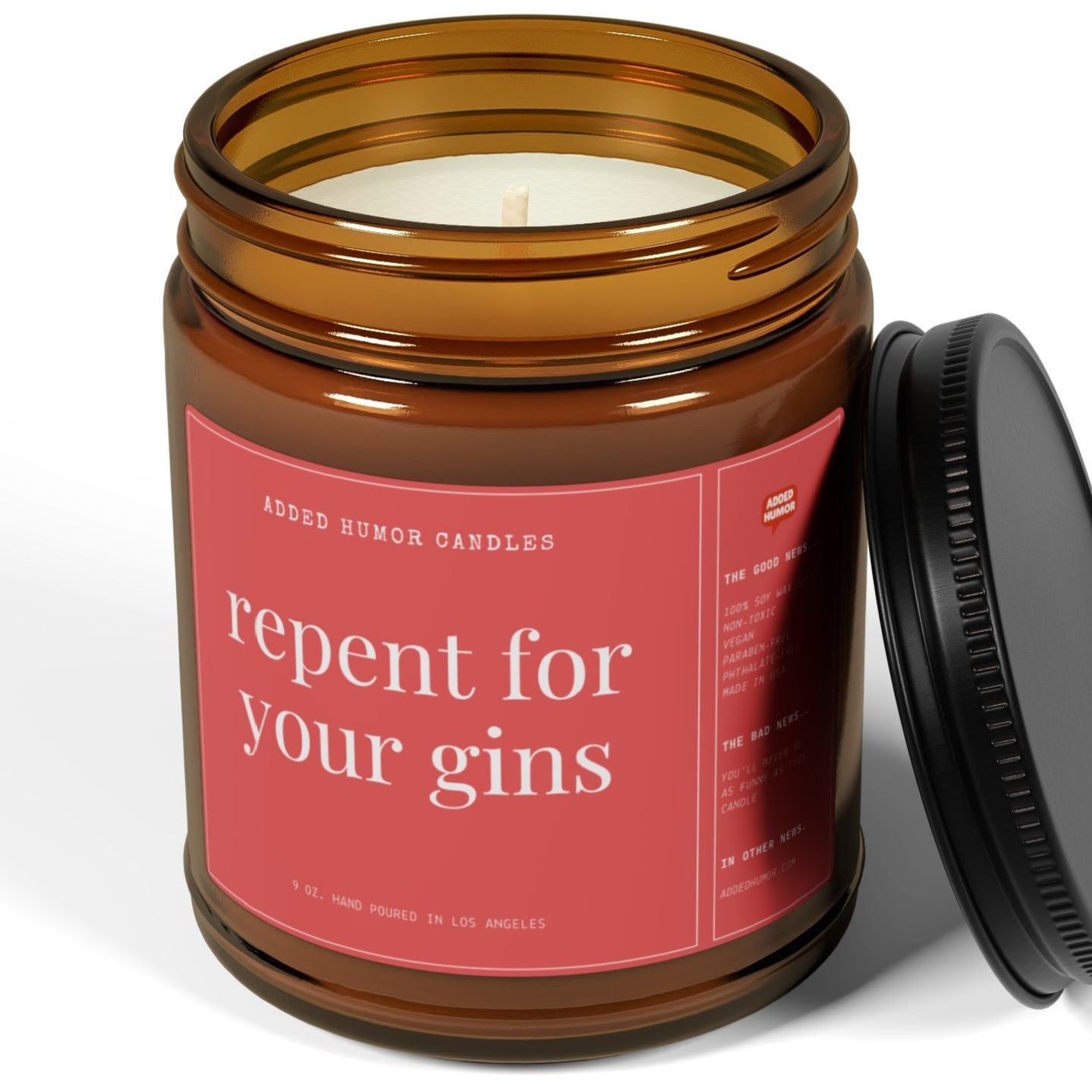 Repent For Your Gins 9oz Soy Wax Funny Candle