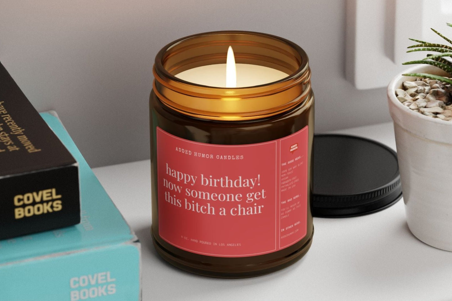 Happy Birthday Get This Bitch a Chair 9oz Soy Wax Funny Candle