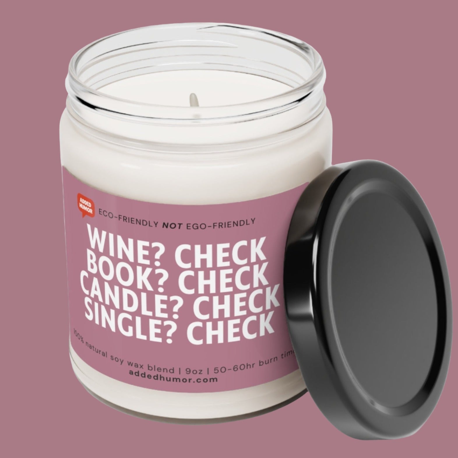 Wine Check, Book Check, Candle Check, Single Check Scented Soy Funny Candle