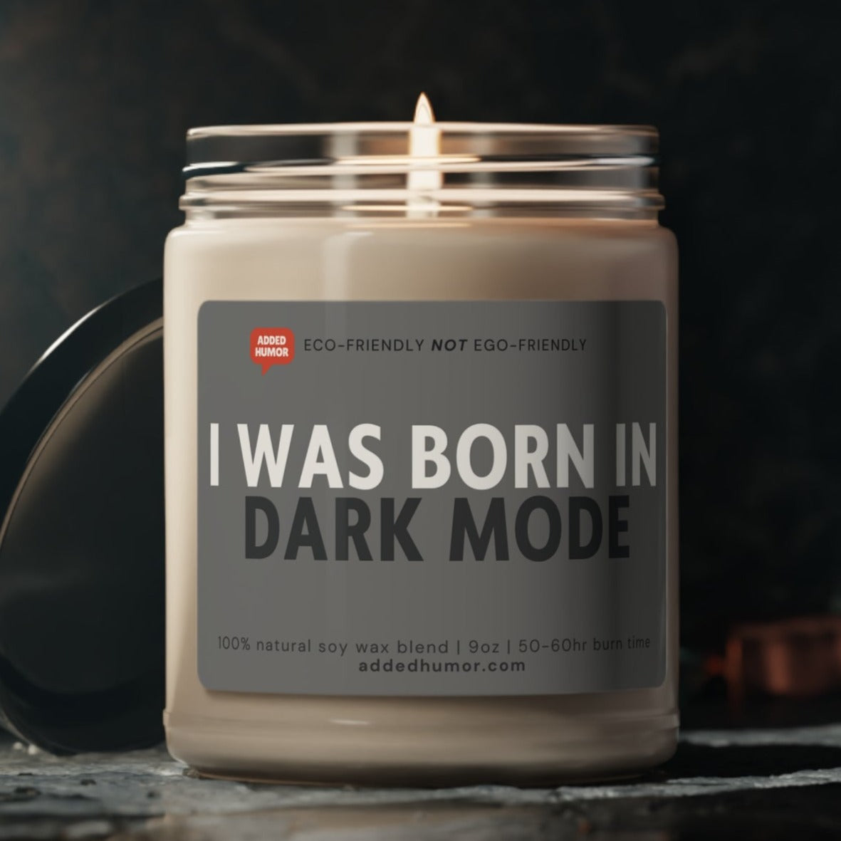 I Was Born In Dark Mode Scented Soy Funny Candle