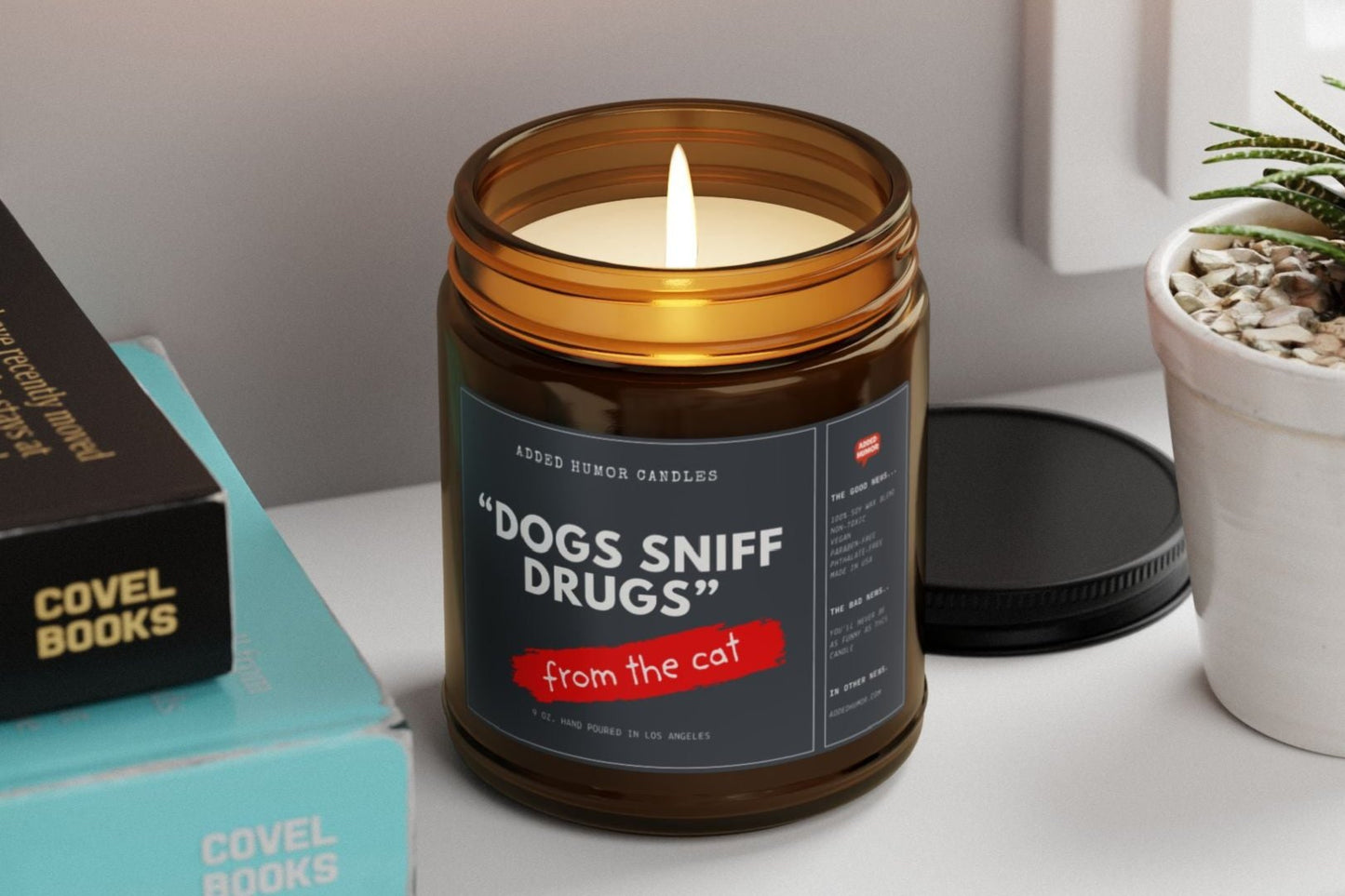 Dogs Sniff Drugs 9oz Soy Wax Funny Candle