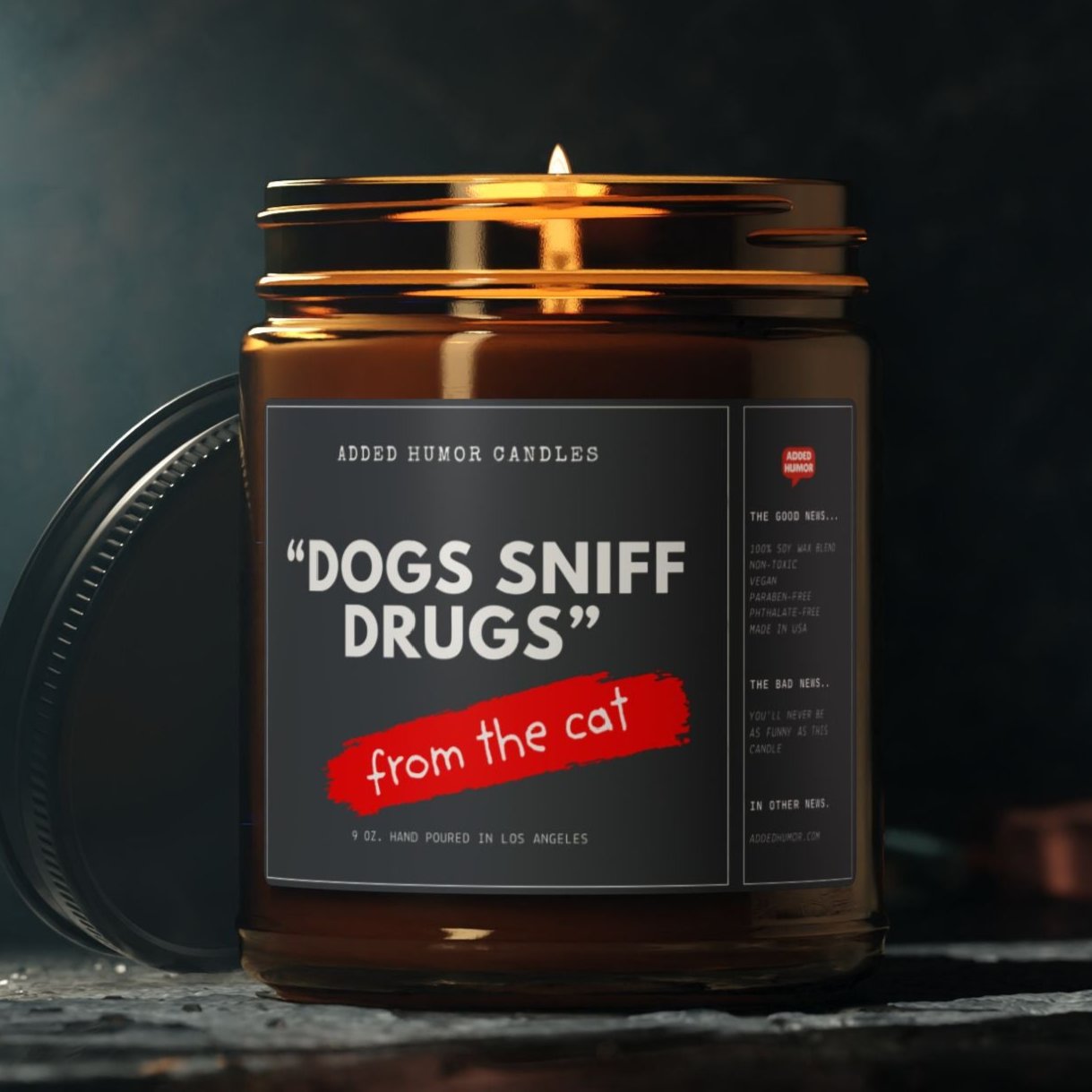 Dogs Sniff Drugs 9oz Soy Wax Funny Candle