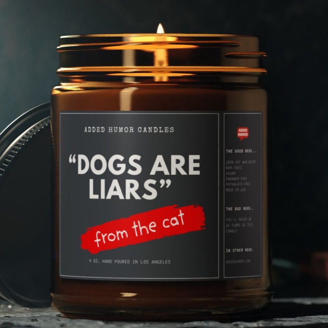 Dogs Are Liars 9oz Soy Wax Funny Candle