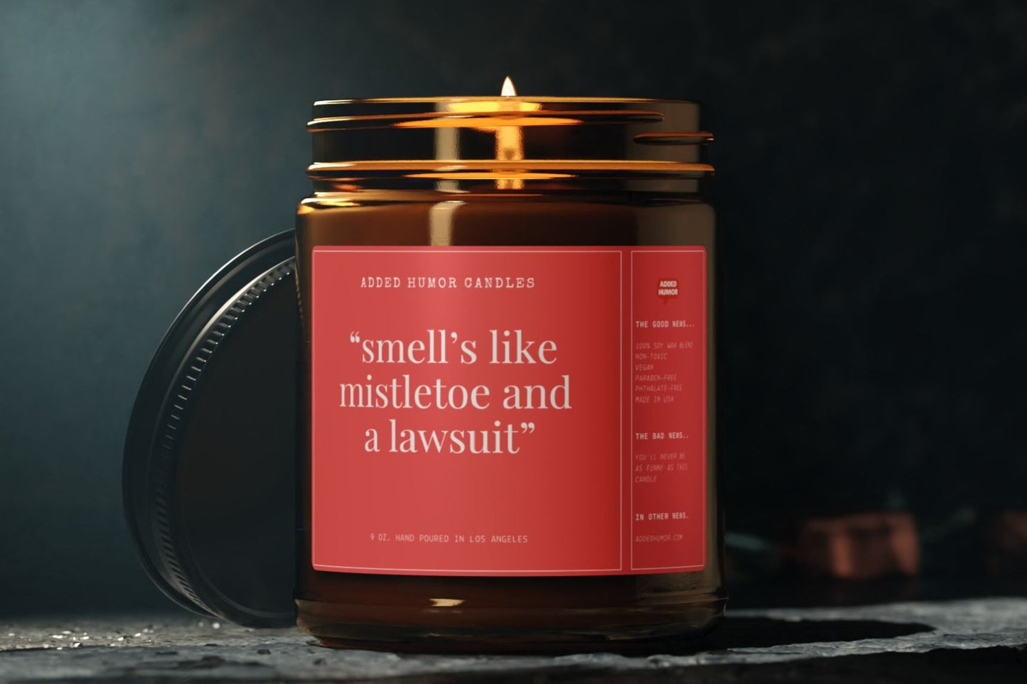 Mistletoe and Lawsuit 9oz Soy Wax Funny Candle